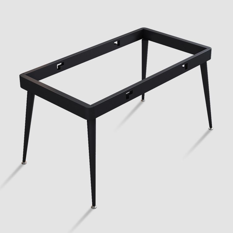 Juego de comedor moderno extensible con tapa de piedra sinterizada y juego de mesa formal de pierna negra