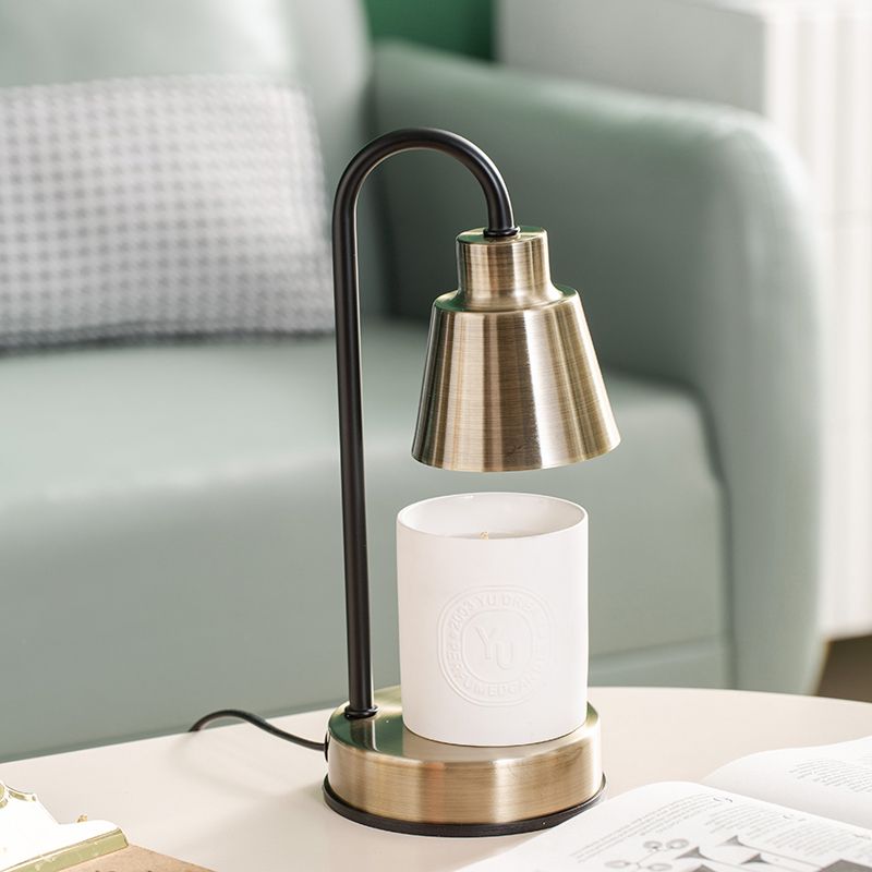 Lampada da tavolo in metallo nordico aromaterapia Lampada da scrivania di cera senza candele per camera da letto