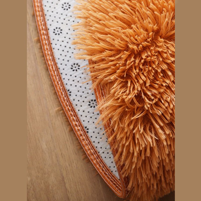 Round Home Decoration Shag Rug Relaxing Plain Carpet Polyester Non-Slip Backing Indoor Rug