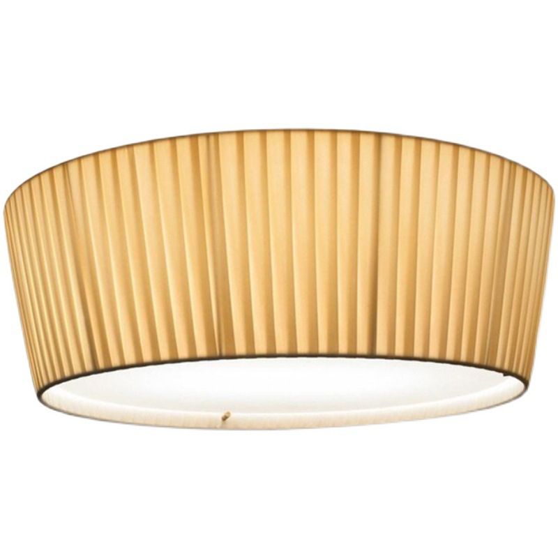 Fabric Drum Shape Flush Ceiling Light Modern Multi Lights Flush Light Fixtures in Yellow