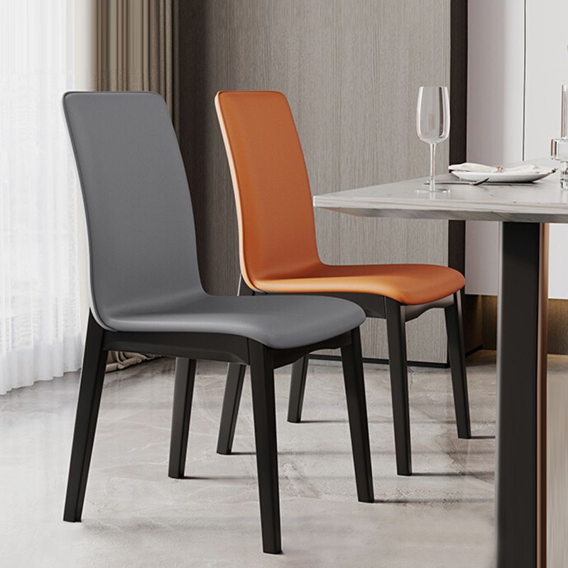 Nordic Style Wood Chair Solid Back Kitchen Side Chair for Dinning Room