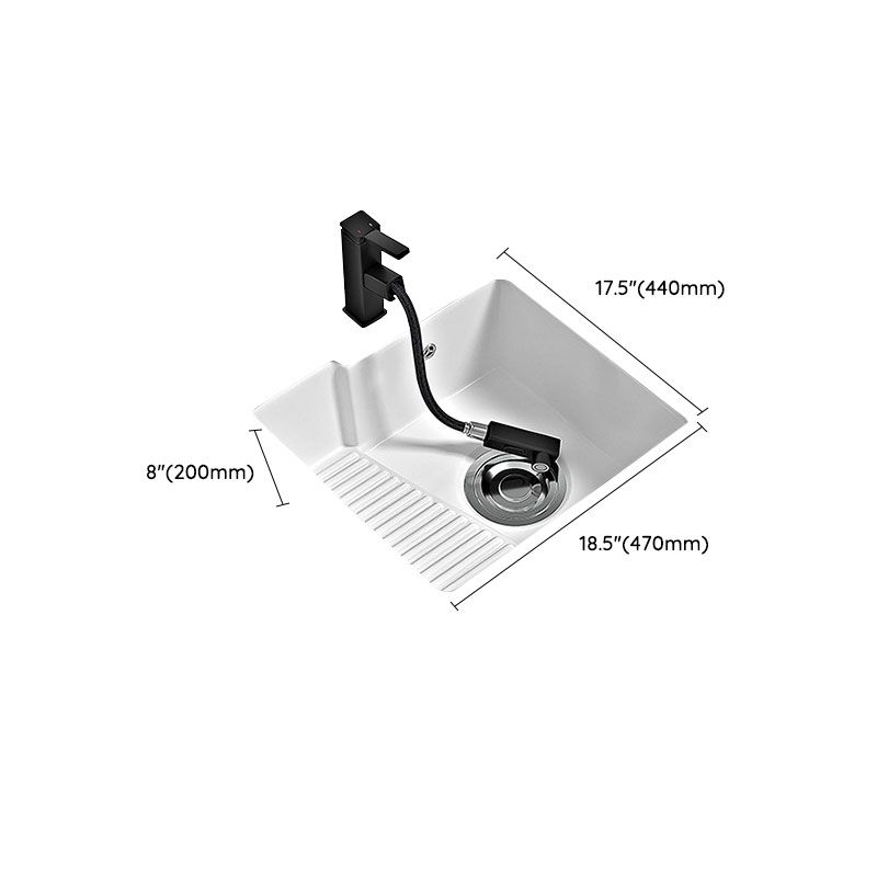 Modern Vessel Lavatory Sink Porcelain with Faucet Bathroom Sink