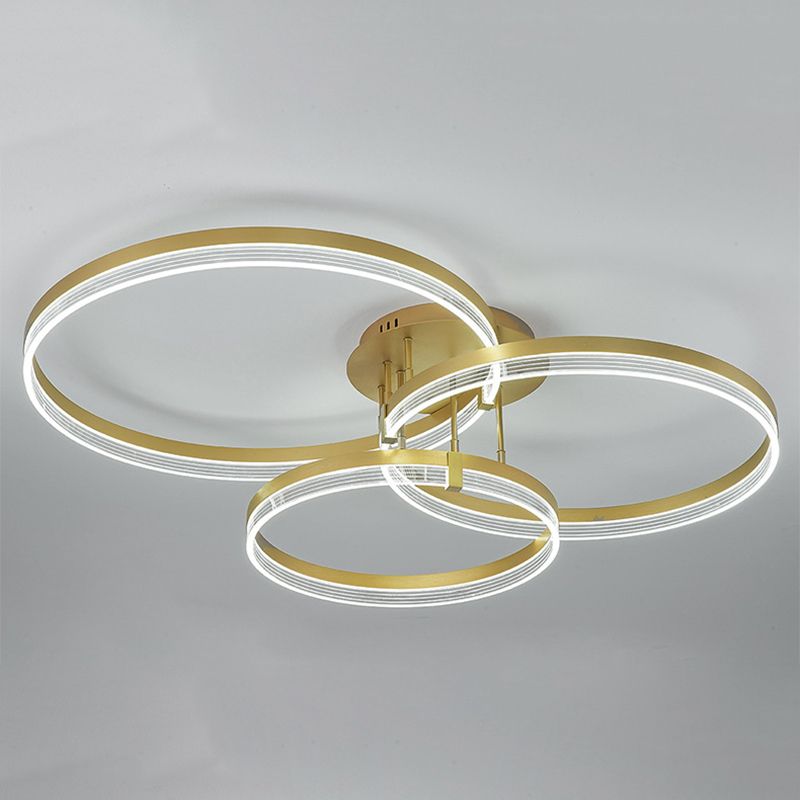 Geometric Flush Mount Light Fixture Modern Metal Flush Light in Gold