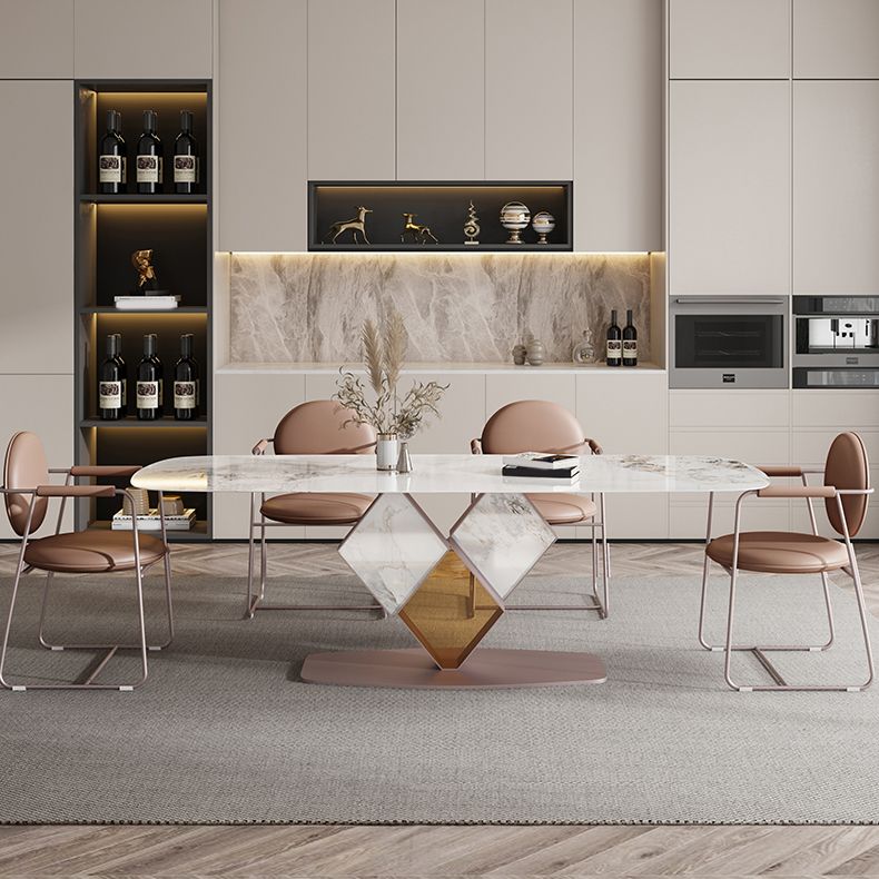 Glam Style Rectangle Sintered Stone Dining Set 1/4/5/7 Pieces Dining Set for Dining Areas