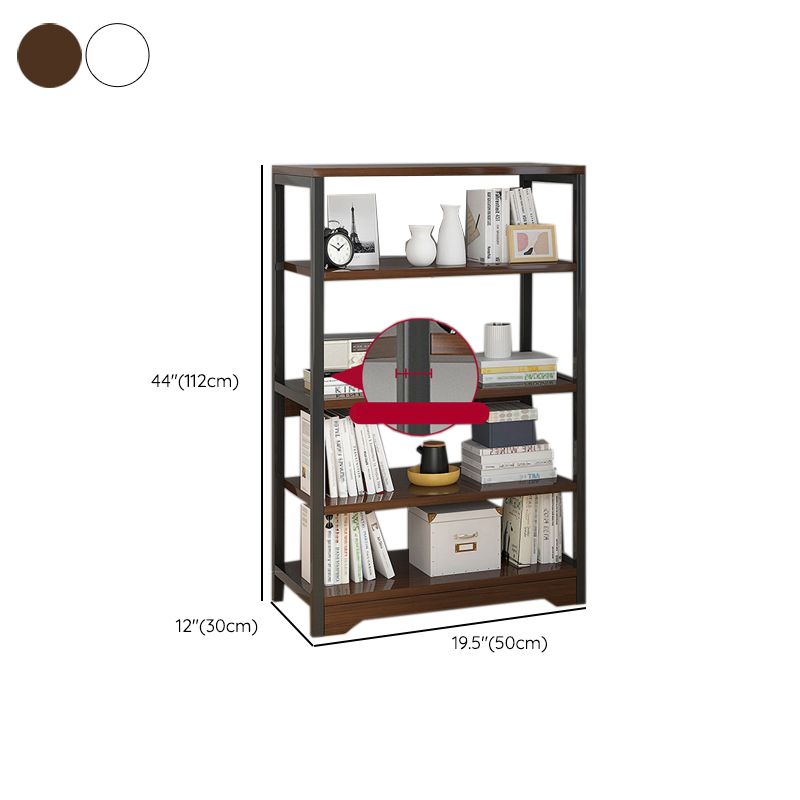 Contemporary Metal and Wooden Book Shelf Open Back Bookshelf for Home Office