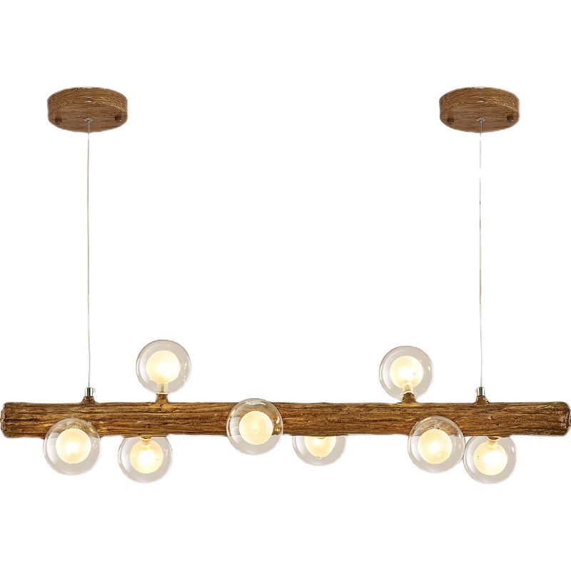 Simple Chandelier Multi Head Pendant Lighting Fixtures with Glass Shade for Dining-table