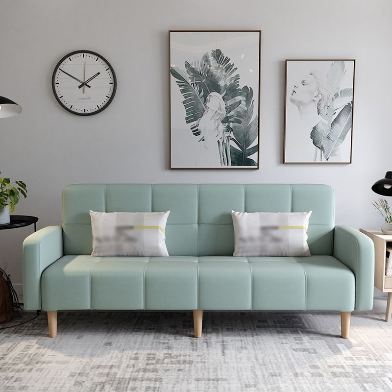 Transitional modern moderno sciolto di divano a braccio quadrato di lino con scorrimento