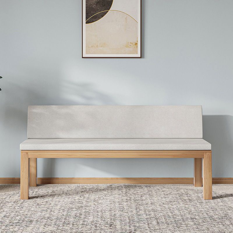 Fabric 2/3-seater Settee Modern Armless Settee with Wood Accents