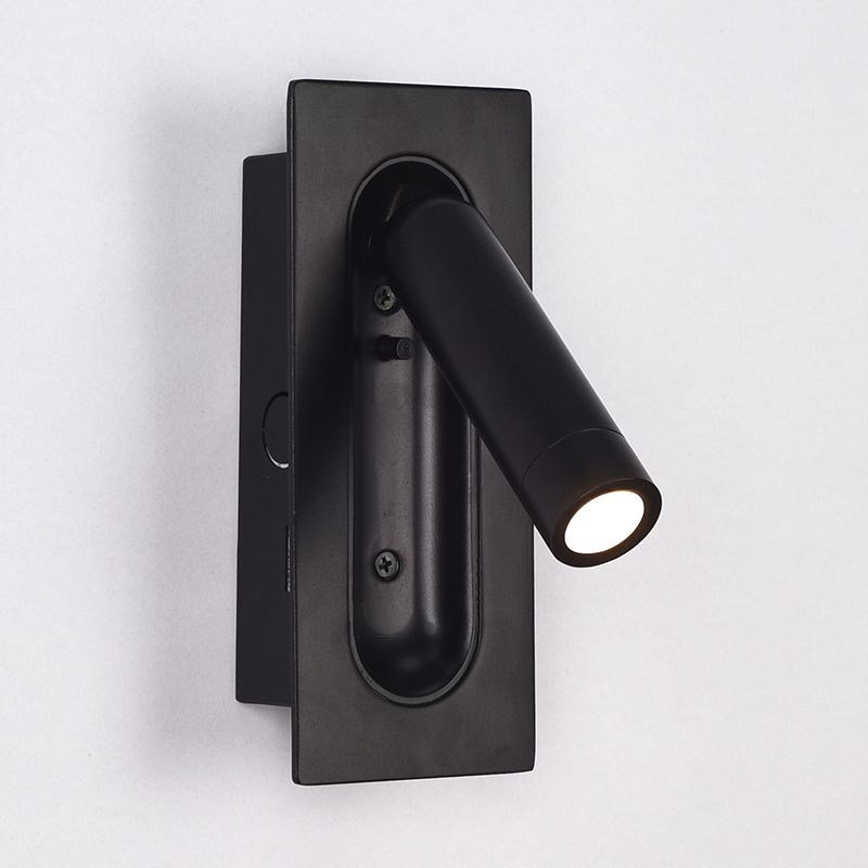 Schwarz 1-Licht-LED-Wandleuchten im modernen prägnanten Aluminium rechteckig Wandlicht mit Acrylschatten