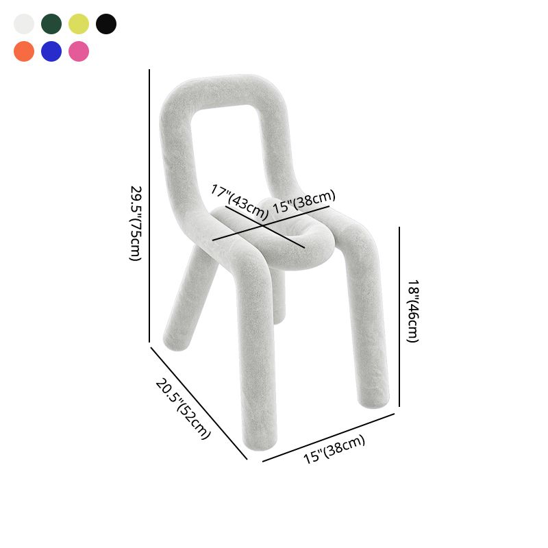Chaises de salle à manger style contemporain Chaises d'appoint sans accoudoirs avec pieds en métal (Ensemble de 2)