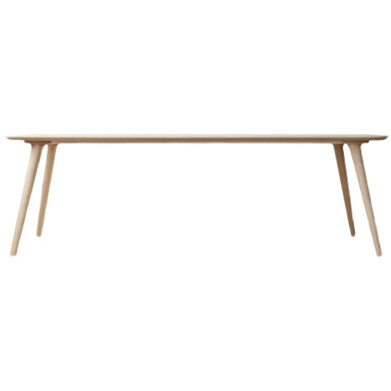 Rectangle Pine Wood Dining Table Industrial Table in Nature with 4 Legs