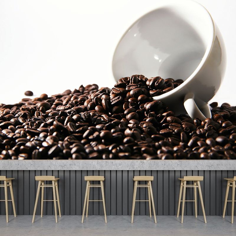Simplicity Style Coffee Beans Mural Decal Modern Decorative Mildew Resistant for Decoration