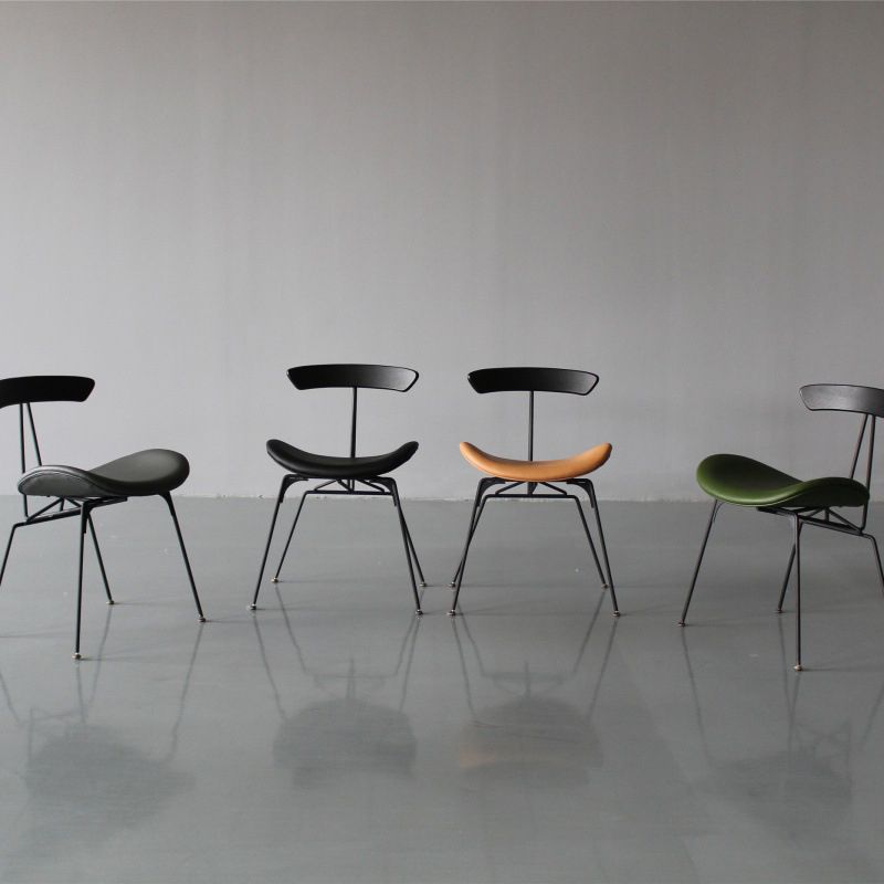 Ensembles de chaises latérales à dossier ouvert de chaise de salles à manger de cuisine en métal contemporain
