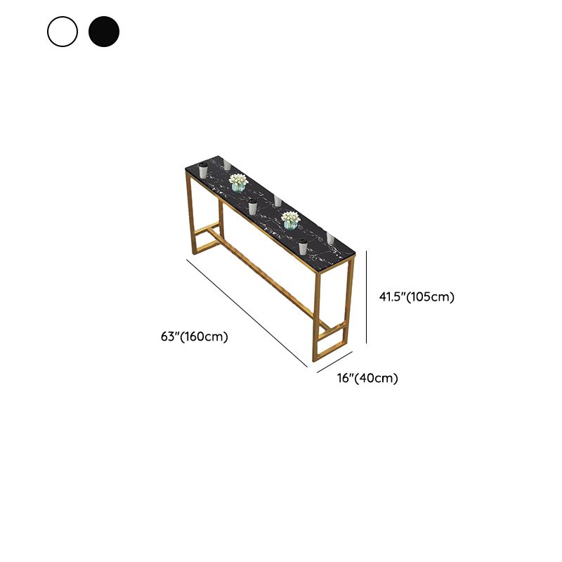 Faux Marble Bar Height Table Modern Style Bistro Table for Living Room