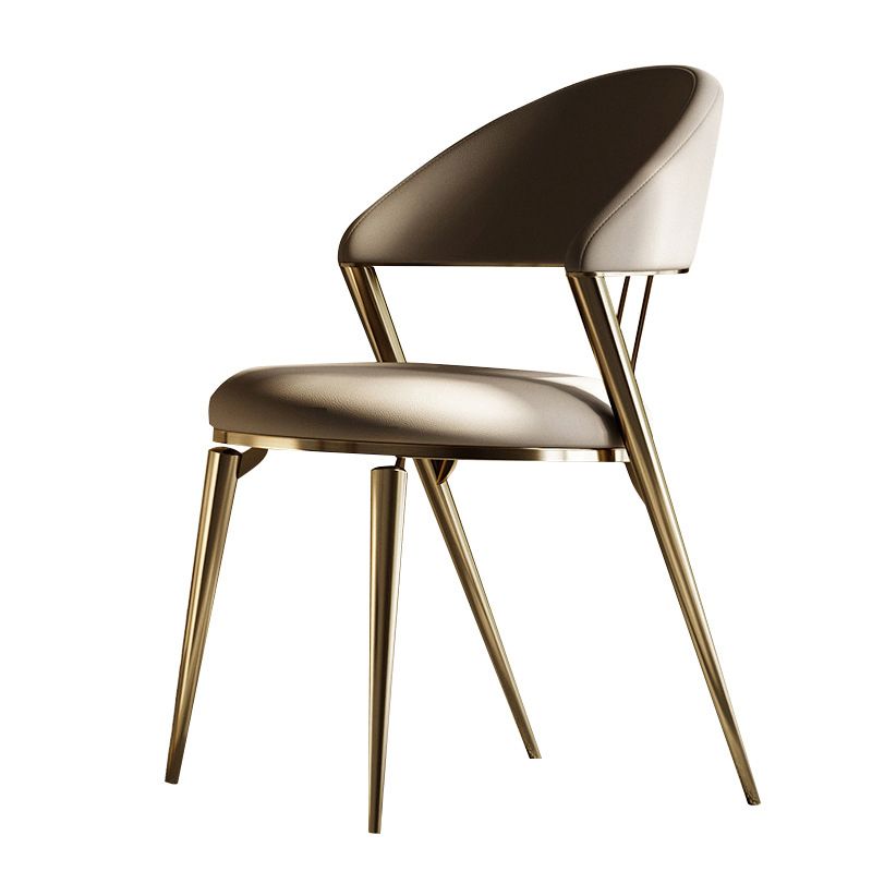 Glam Open Back Chair Home Dining Room Metal Armless Dining Chair