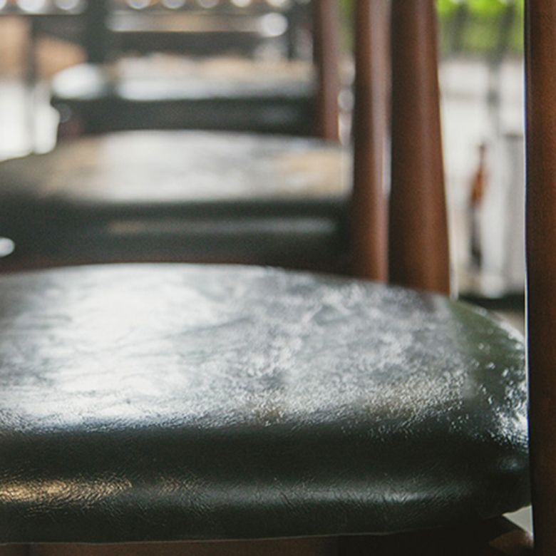 Upholstered Dining Chairs Faux Leather Armless Chairs with Wood Base