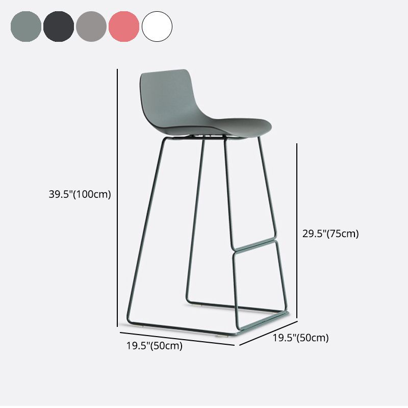 Nordic Plastic Bar Stool Bucket Counter Bar Stool with Metal Legs