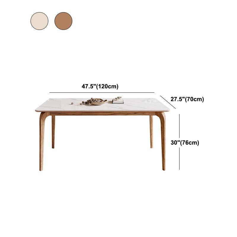 Rectangle Dining Table Solid Wood Base Dining Table for Kitchen
