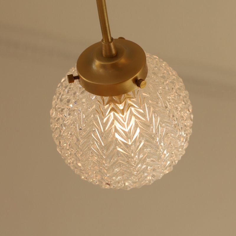 Glass Ball Shape Flush Mount Light Modern-Style Multi Lights Flush Ceiling Light in Brass