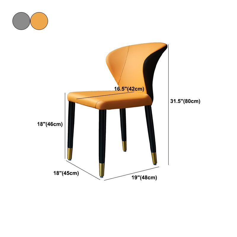Wingback Side Chair Upholstered Armless Dining Chairs for Dining Room