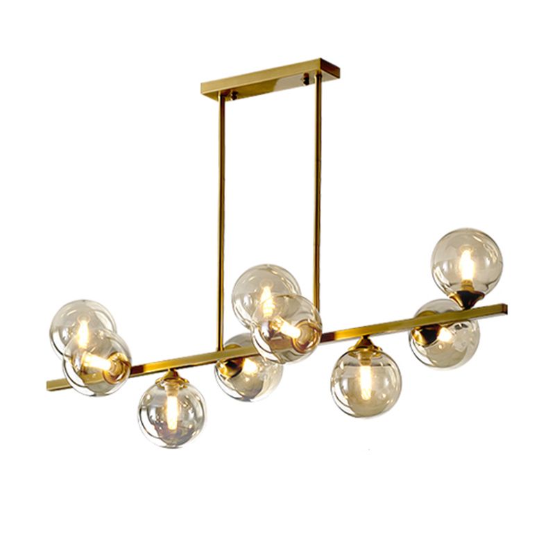 Moderne Stil Kugelform Island Lichter Glass Island Anhänger in Gold