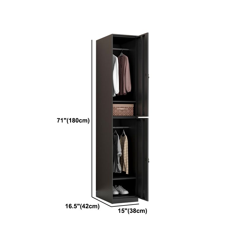 Metal Industrial Cabinet with Hinged Door Black Steel Storage Cabinet for Home