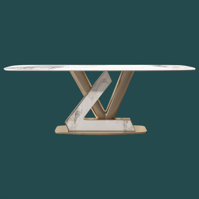 Nordic Sintered Stone Top Dining Set Rectangle 1/4/5/7/9 Pieces Dining Room Table Set