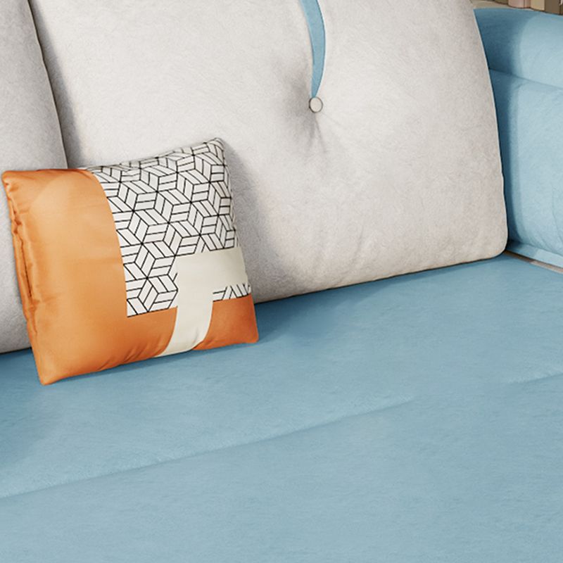 Pillow Back Sleeper Sofa Foldable Square Arms Futon Sleeper Sofa Bed