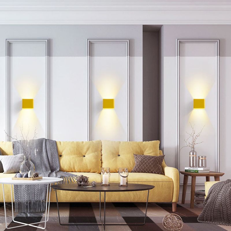Moderner minimalistischer Stil quadratischer Wandleuchter Aluminium 1 leichte Leuchten für Wohnzimmer