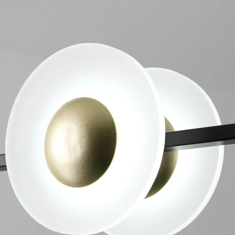 3 Tiers Bedroom Chandelier Lighting Fixture Metal 6 Lights Modern Hanging Pendant Light in Black