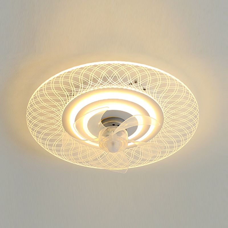 Nordic Geometric Fan Light Metal 20" Wide LED Flush Mount Light for Living Room
