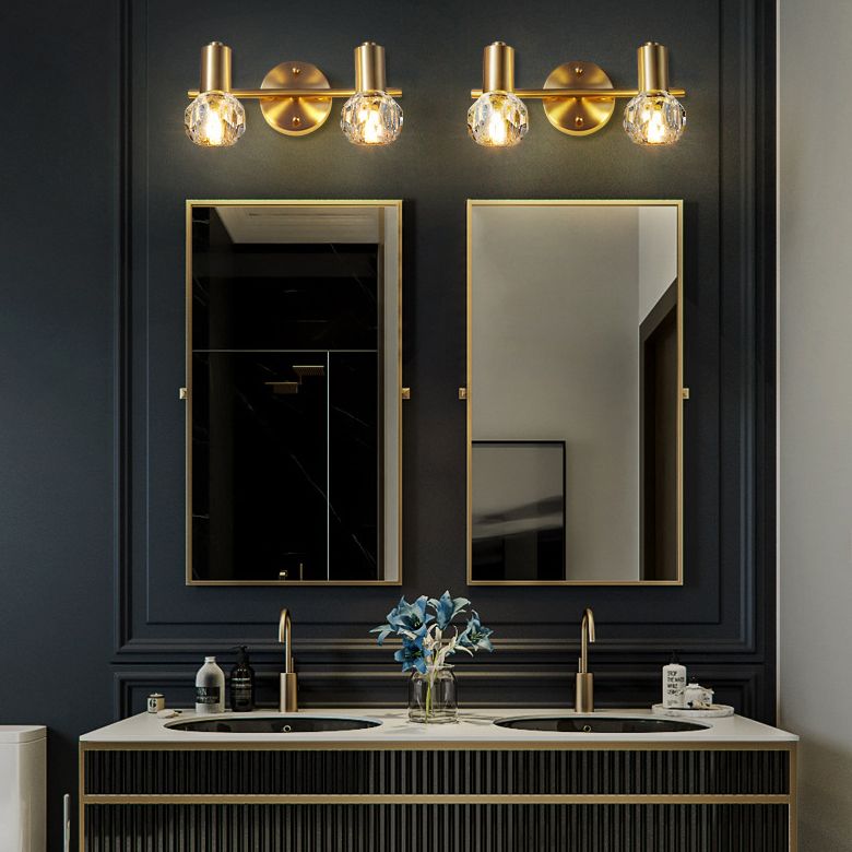 Circle Vanity Wall Lights Assemblées de vanité de cuivre de style luxe moderne