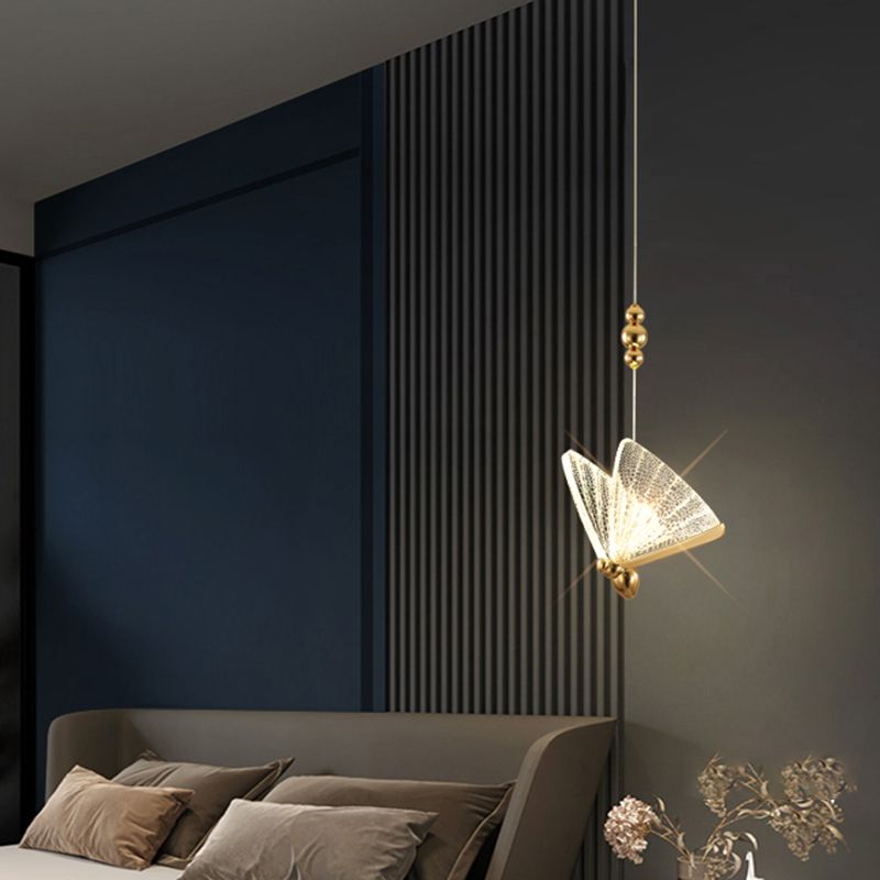 EinfachheitslED hängende hängende helle goldene Schmetterlingslampen -Lampe mit Acrylschatten