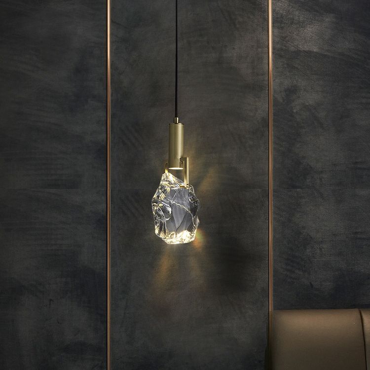 Luces colgantes geométricas de colgante geométricas de estilo de lujo 1 kit de luz colgante de luz con sombra de cristal