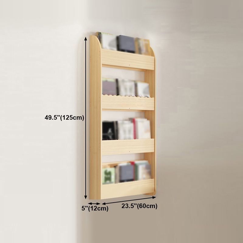 1/2/3/4-Shelf Modern Wall Unit Bookshelf Natural Pine Wood Bookshelf