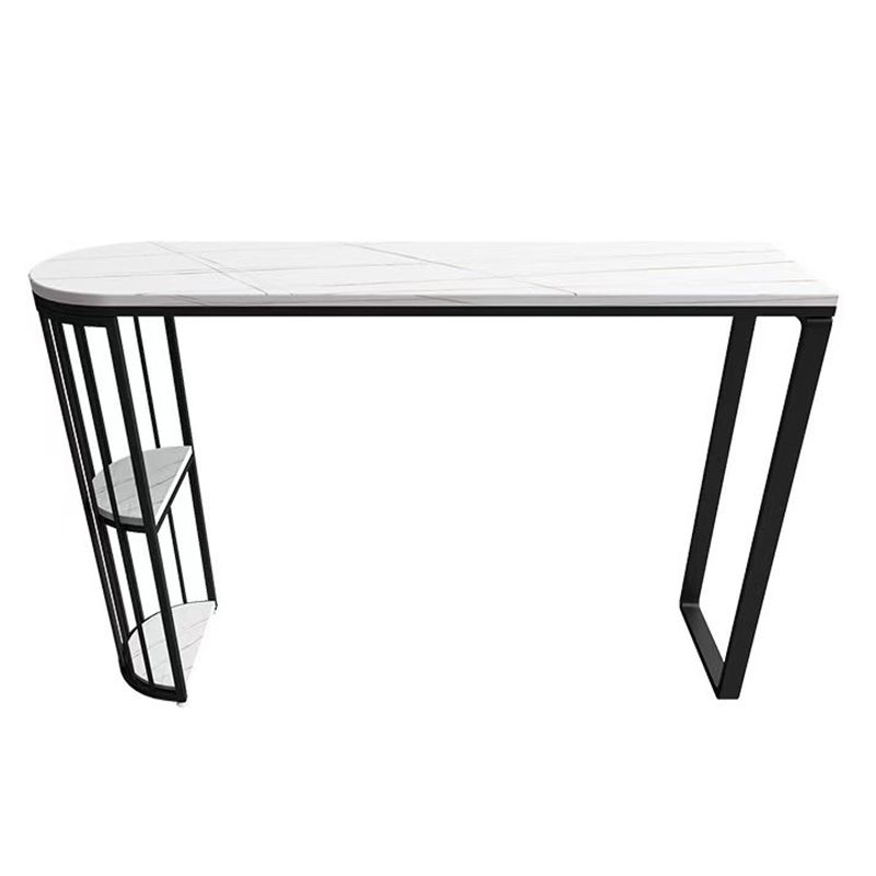 Modern White Sintered Stone Table Metal Base Table for Kitchen Living Room