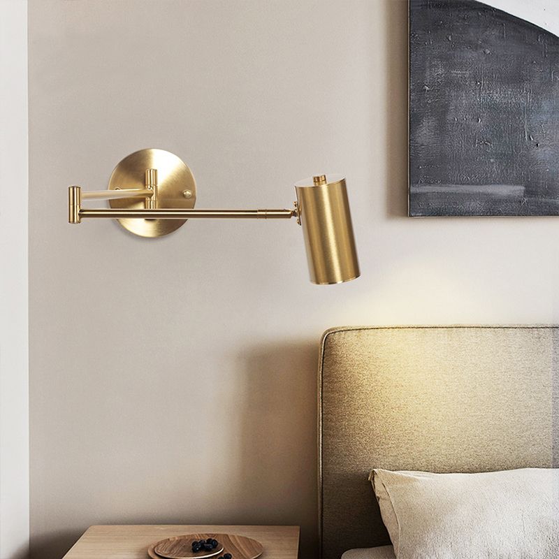Modern Style Swing Arm Wall Sconce Metal Wall Light for Bedroom