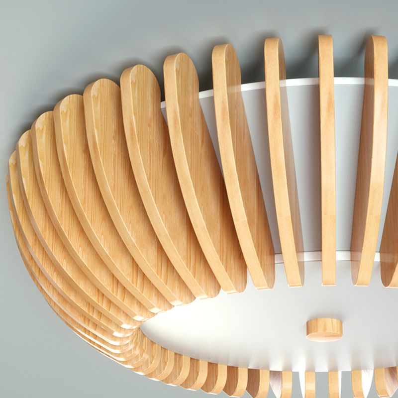 Nordic Ceiling Light Fixture Wooden LED Flush Mount for Living Room