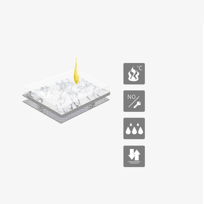 4 Legs Dining Table Luxury Rectangle Marble Home Dinette Table