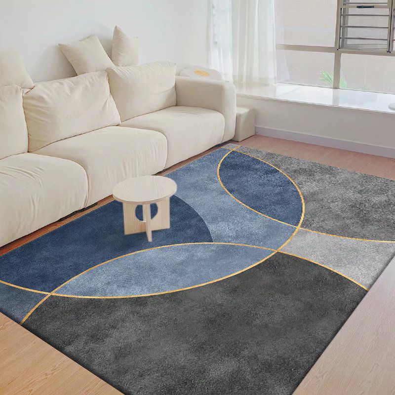Modern Nordic Rug Polyester Geometry Area Rug Stain Resistant Rug for Living Room