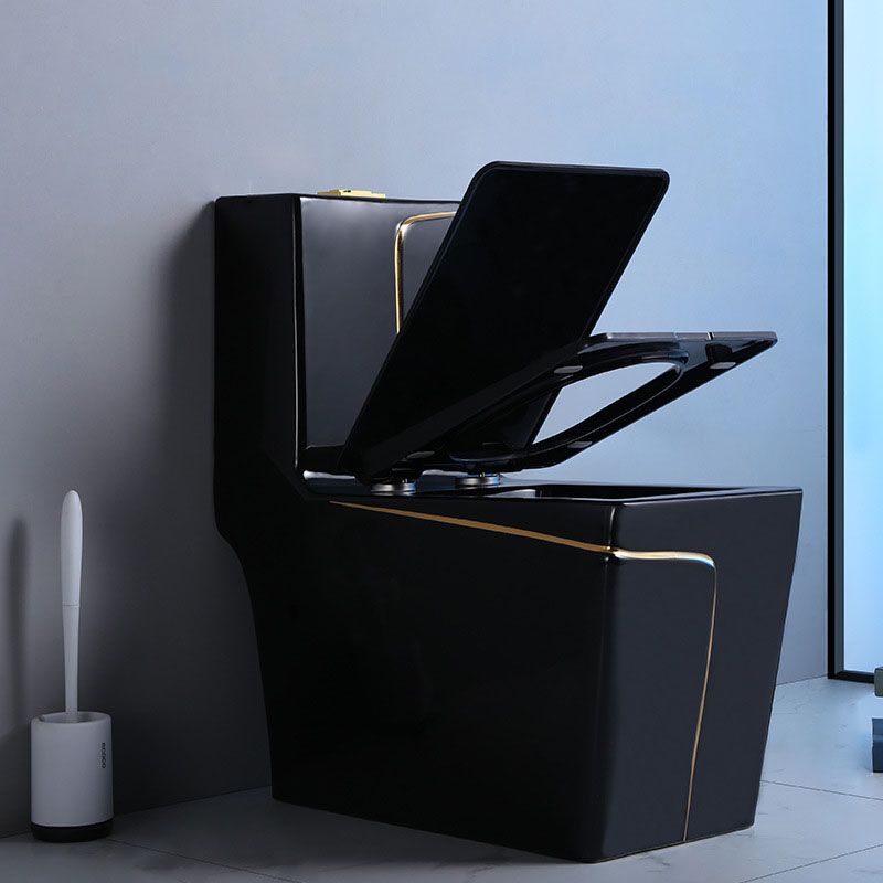 Household Water-saving Toilet Siphon One-piece Large-diameter Toilet in Black Finish
