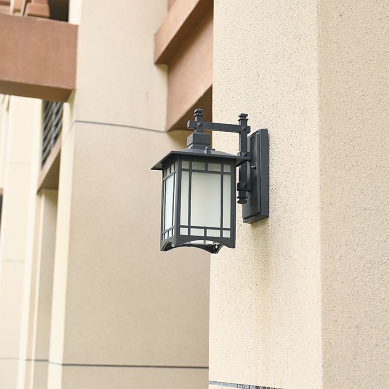 Squared Glass Wall Mount Lamp 1-Light Vintage Wall Lighting Fixture for Balcony