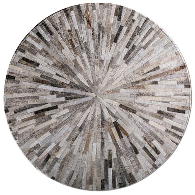 Fancy Pink Geometric Pattern Area Rug Cowhide Area Carpet Anti-Slip Washable Rug for Living Room