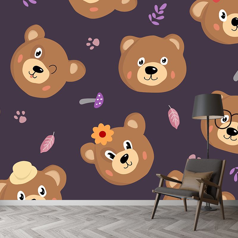 Lovely Cartoon Animals Wallpaper Mural Mildew Resistant for Children's Bedroom