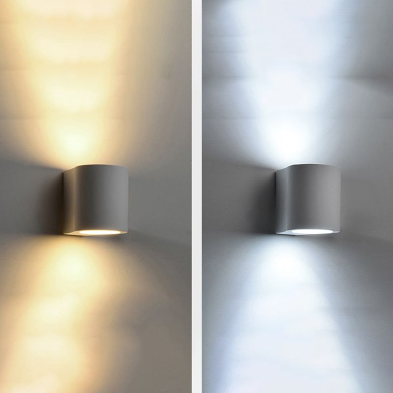 Modern Style Cylinder Wall Sconce Metal 2 Light Sconces for Outdoor