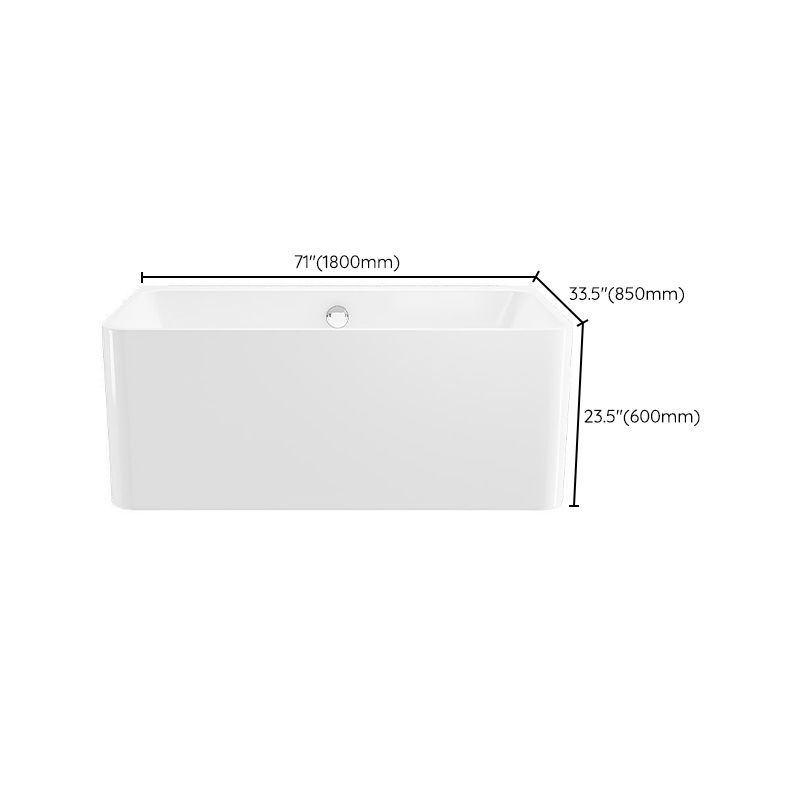 Freestanding Soaking Bathtub Antique Finish Rectangular Modern Tub