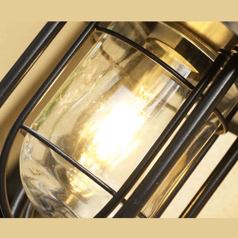 Glas schwarzer Wandleuchte Käfig -Industrie -Wandbeleuchtung für den Außenbereich