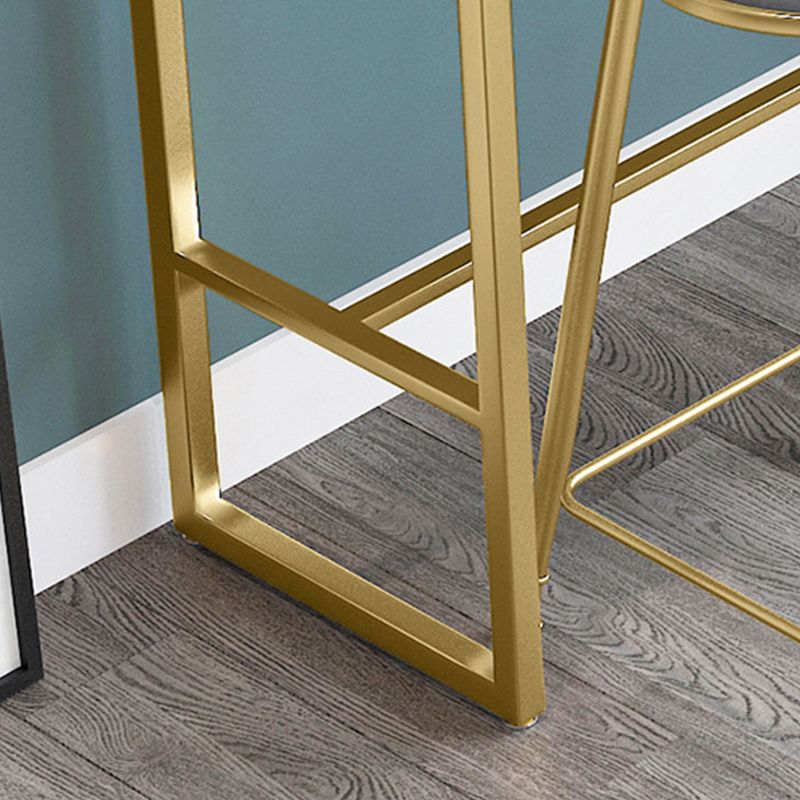 Rectangular Bar Height Table Gold Legs and Metal Base Bistro Pub Table