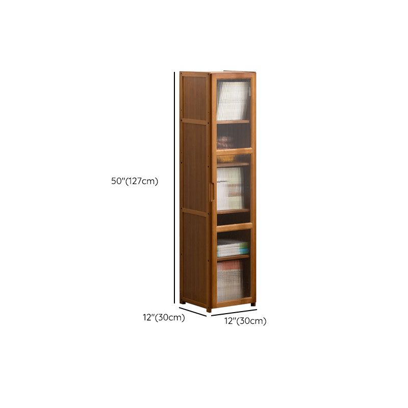 Contemporary Closed Back Bamboo Bookshelf Acrylic Bookcase with Cabinets