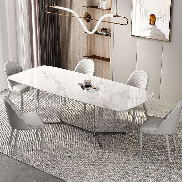 Modern 1/3/4/5/6 Pieces Dining Set Rectangle Sintered Stone Dining Table Set